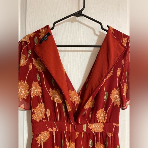 Madewell Tulip-Sleeve Boho Maxi Dress in Tall Sunflowers Side Slit V-Neck Size 0 - Picture 16 of 16
